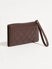 Chocolate Faux Leather Wristlet
