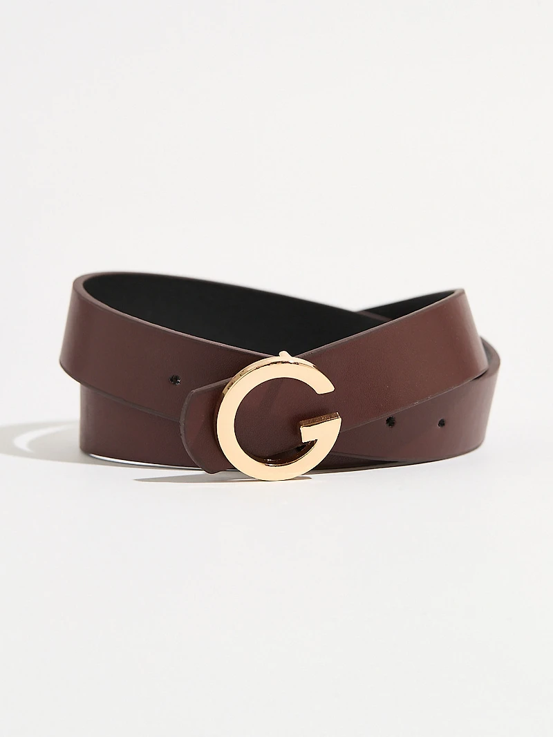 Chocolate "G" Buckle Pant Belt