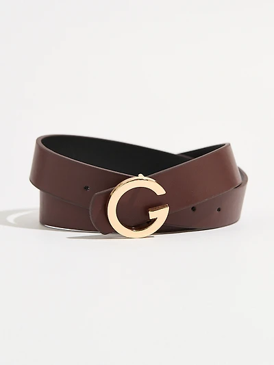 Chocolate "G" Buckle Pant Belt