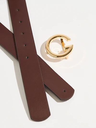 Chocolate "G" Buckle Pant Belt