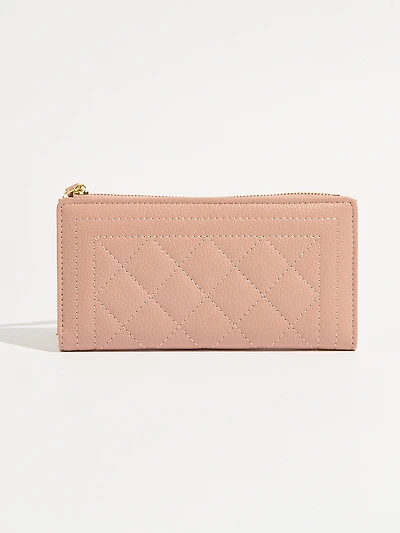 Dusty Pink Faux Leather Wristlet