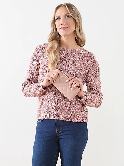 Dusty Pink Faux Leather Wristlet
