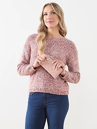 Dusty Pink Faux Leather Wristlet