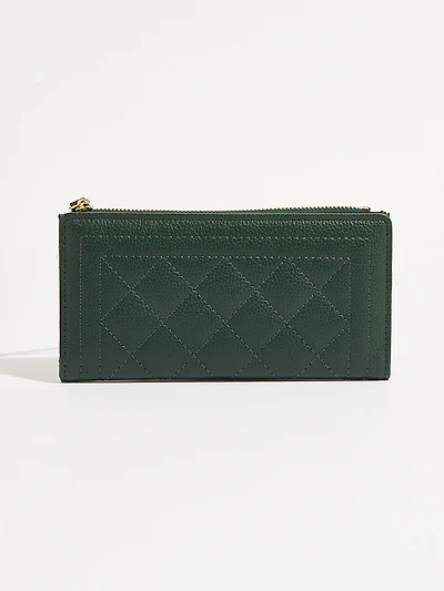 Emerald Faux Leather Wristlet