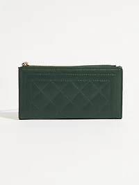 Emerald Faux Leather Wristlet