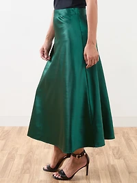 Emerald Satin Bias Cut Skirt
