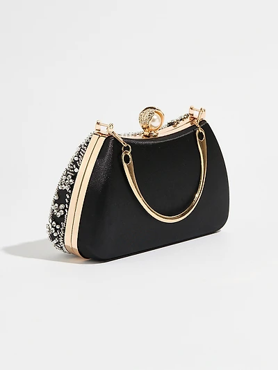 Gold Pearl Clutch Handbag