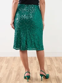 Petite Emerald Green Knee-Length Skirt