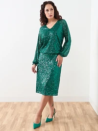 Petite Emerald Green Knee-Length Skirt
