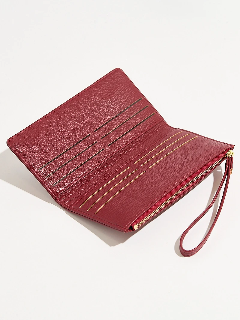 Ruby Faux Leather Wristlet