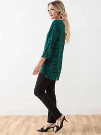 3/4 Sleeve Sequin Trim Tunic