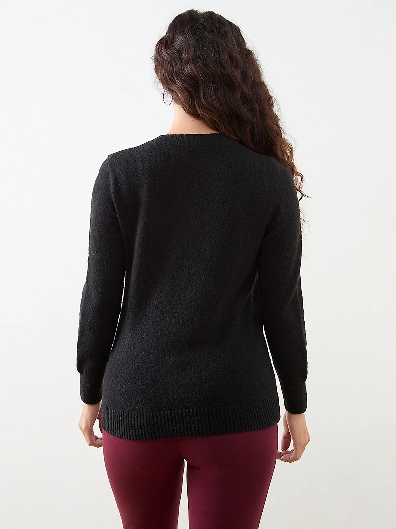 Black Wine Holiday Crew Neck Sweater