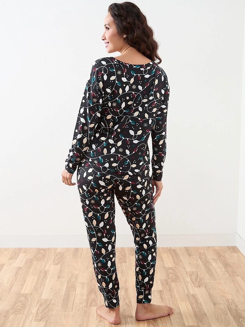 Christmas Light Print PJ Set