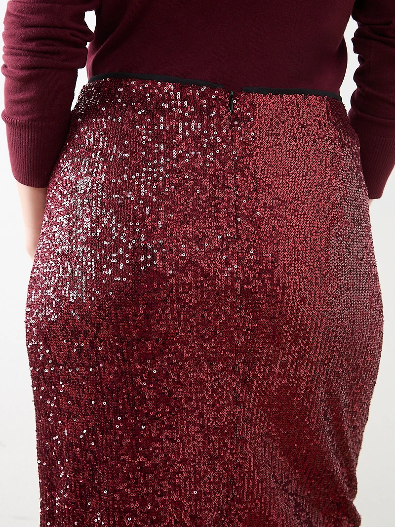 Dark Cherry Knee-Length Skirt