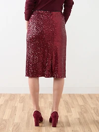 Dark Cherry Knee-Length Skirt