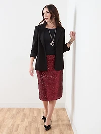 Dark Cherry Knee-Length Skirt