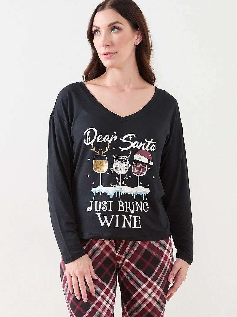Dear Santa Screen Print PJ Set
