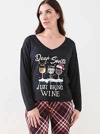 Dear Santa Screen Print PJ Set