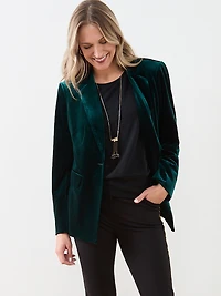 Emerald Velvet Blazer