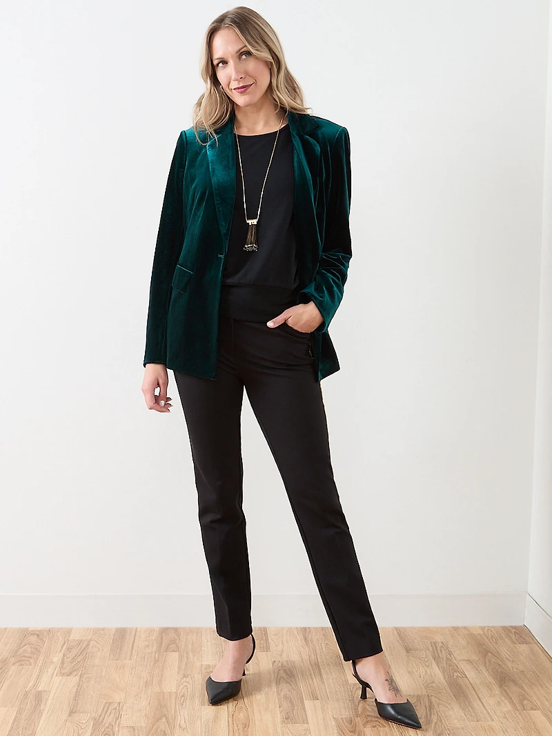 Emerald Velvet Blazer