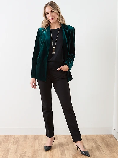 Emerald Velvet Blazer