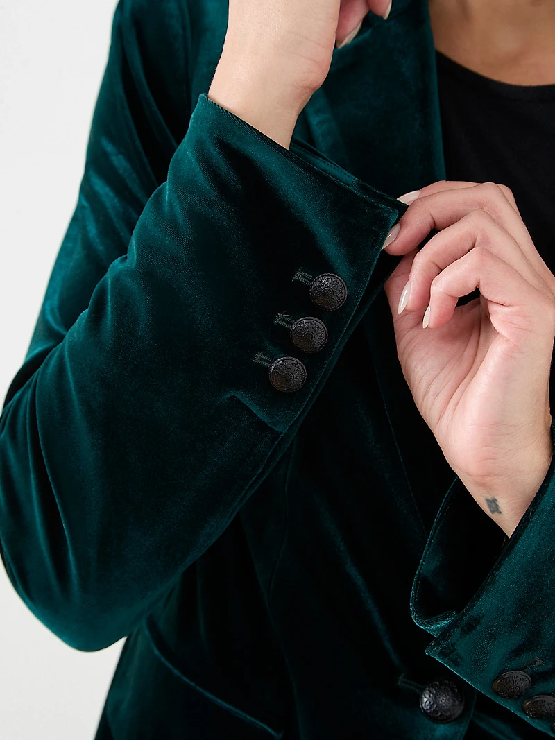 Emerald Velvet Blazer