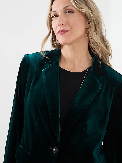 Emerald Velvet Blazer