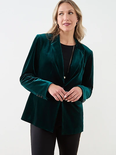 Emerald Velvet Blazer