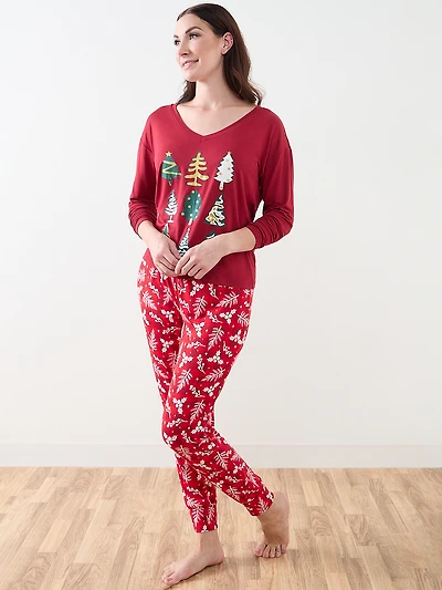 Foil Trees Screen Print PJ Set