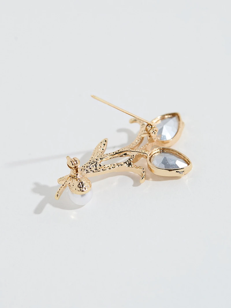 Gold & Crystal Tulip Pin