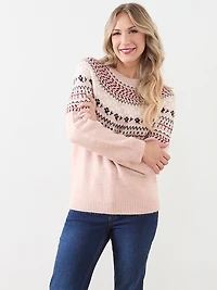 Long Sleeve Fairisle Crew Neck Sweater