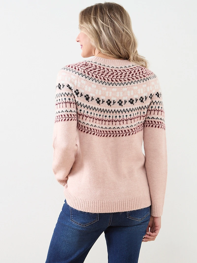 Long Sleeve Fairisle Crew Neck Sweater
