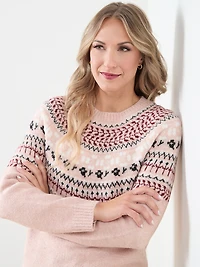 Long Sleeve Fairisle Crew Neck Sweater