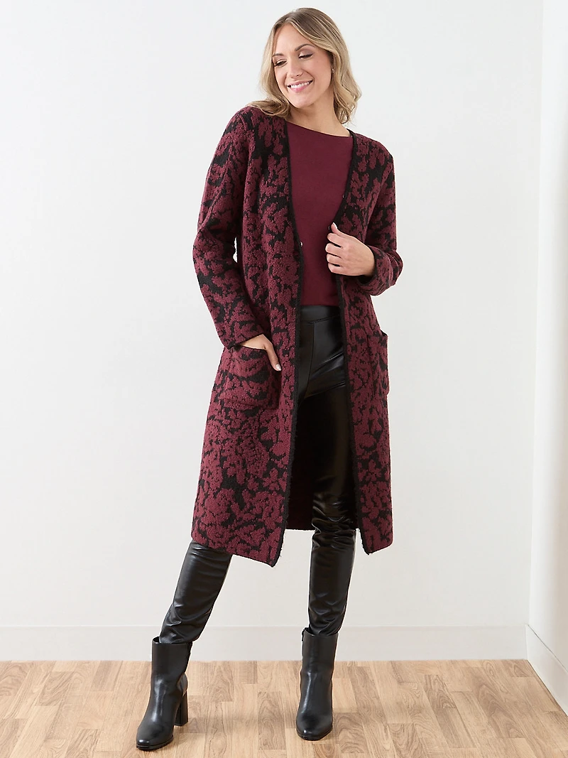 Long Sleeve Fur Collar Sweater Coat