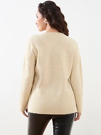 Long Sleeve Mini Sequin V-Neck Tunic