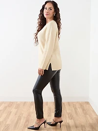 Long Sleeve Mini Sequin V-Neck Tunic