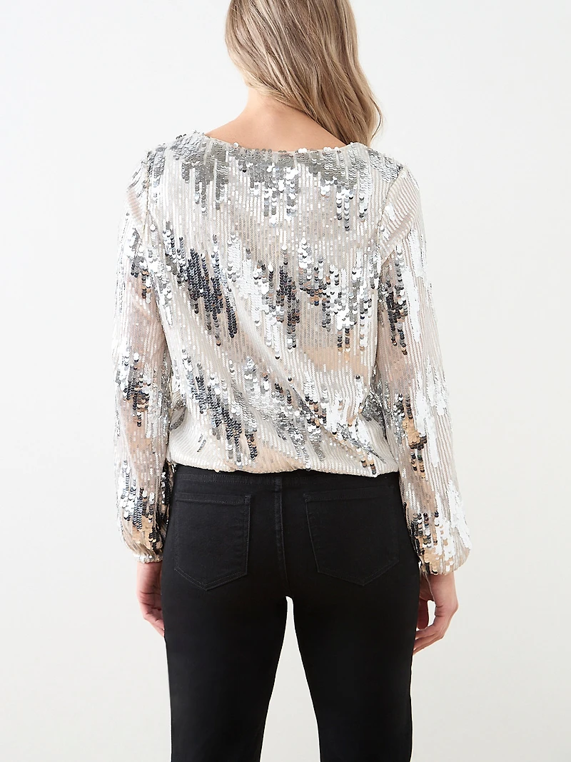Long Sleeve Sequin Stripe Top