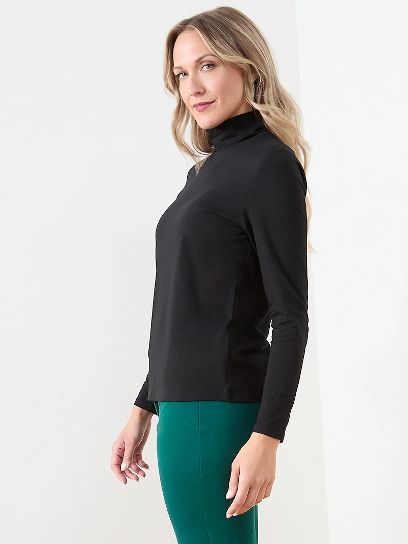 Long Sleeve Stretch Jersey Turtleneck