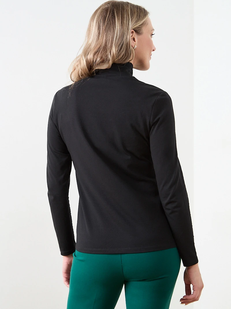 Long Sleeve Stretch Jersey Turtleneck