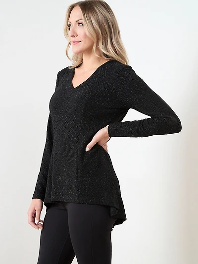 Long Sleeve Stretch Shimmer Tunic