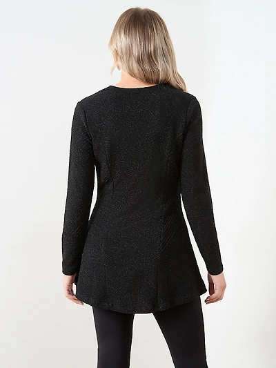 Long Sleeve Stretch Shimmer Tunic