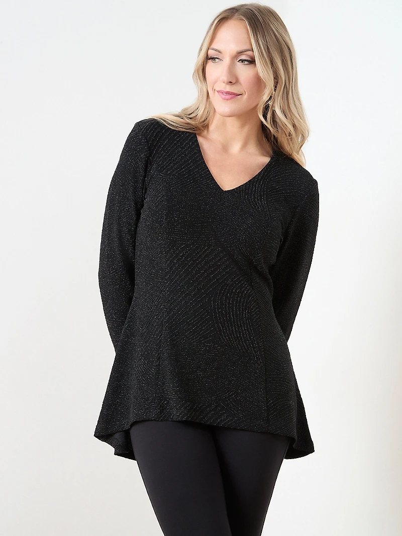 Long Sleeve Stretch Shimmer Tunic
