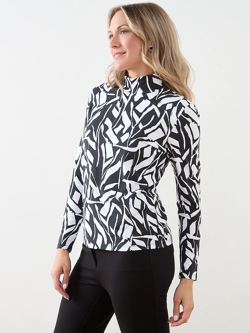 Long Sleeve Stretch-Jersey Turtleneck