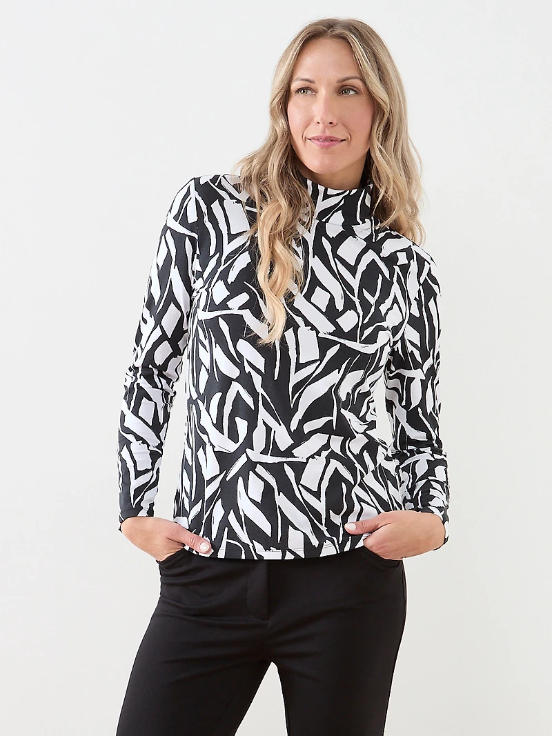 Long Sleeve Stretch-Jersey Turtleneck