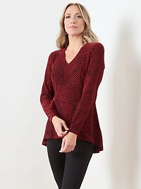 Long Sleeve Stretch-Shimmer Tunic