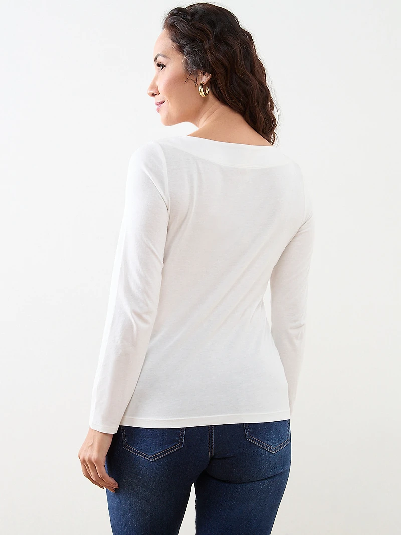 Petite Layering Boat Neck Tee
