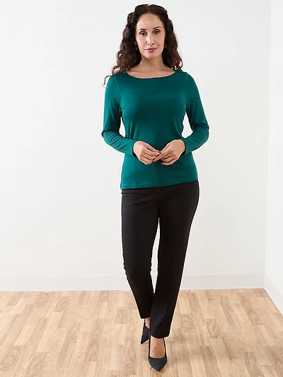 Petite Layering Boatneck Tee