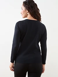 Petite Long Sleeve Champagne Flute Sweater