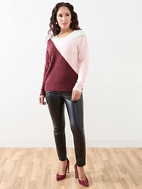 Petite Long Sleeve Colour Block Sweater