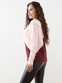 Petite Long Sleeve Colour Block Sweater